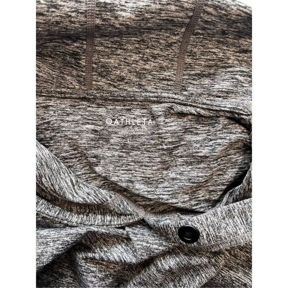 Athleta Uptempo Short Cropped Hoodie Charcoal Grey Size Large Long Sleeve Hooded - Picture 5 of 11